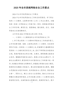 2025年全市系统网络安全工作要点