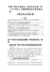 2026年民主生活会带头强化政治忠诚、提高政治能力方面等（五个带头方面）检视问题对照检查检查材料