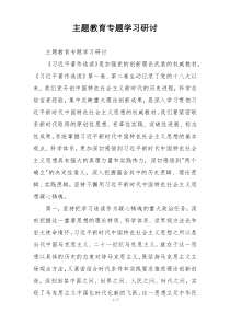 主题教育专题学习研讨