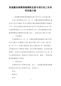 街道整治殡葬领域腐败乱象专项行动工作具体实施方案