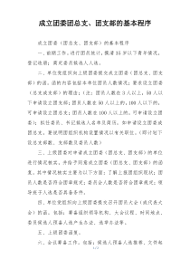 成立团委团总支、团支部的基本程序