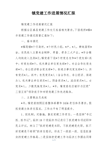 镇党建工作进展情况汇报