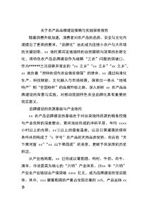 关于农产品品牌建设策略与实践探索报告