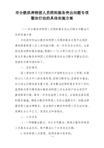 市分散供养特困人员照料服务突出问题专项整治行动的具体实施方案