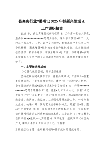 县商务行业党委书记2026年抓新兴领域党建工作述职报告