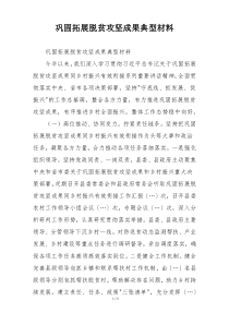 巩固拓展脱贫攻坚成果典型材料