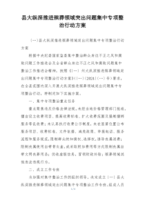 县大纵深推进殡葬领域突出问题集中专项整治行动方案