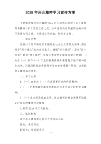 2025年两会精神学习宣传方案
