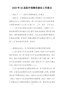 2025年XX县医疗保障局普法工作要点