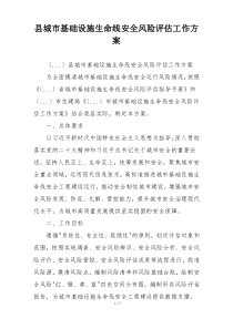 县城市基础设施生命线安全风险评估工作方案