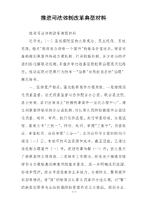 推进司法体制改革典型材料