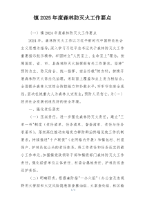 镇2025年度森林防灭火工作要点