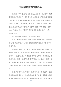 党建领航营商环境经验