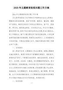 2025年主题教育检视问题工作方案