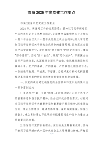 市局2025年度党建工作要点