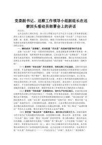 党委副书记、巡察工作领导小组副组长在巡察回头看动员部署会上的讲话