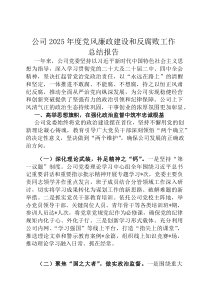 公司2026年度党风廉政建设和反腐败工作总结报告