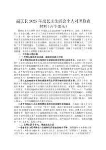 副区长2026年度民主生活会个人对照检查材料（五个带头）