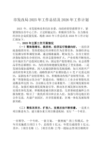 市发改局2026年工作总结及2026年工作计划