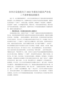市审计局党组关于2026年落实全面从严治党三个清单情况的报告