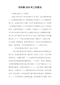 市妇联2025年工作要点