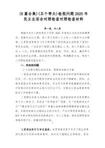 （8例优）（五个带头）检视问题2026年民主生活会对照检查对照检查材料