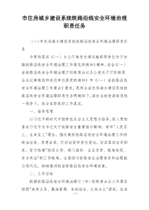 市住房城乡建设系统铁路沿线安全环境治理职责任务