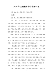 2025年主题教育中存在的问题