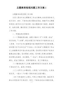 主题教育检视问题工作方案1