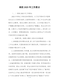 高校2025年工作要点