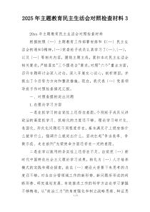 2025年主题教育民主生活会对照检查材料3