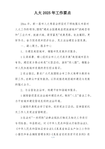 人大2025年工作要点