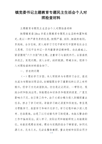 镇党委书记主题教育专题民主生活会个人对照检查材料