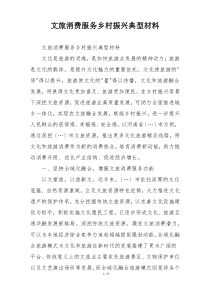 文旅消费服务乡村振兴典型材料