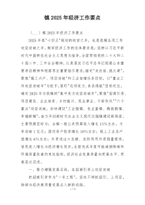 镇2025年经济工作要点