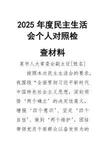 2026年度民主生活会个人对照检查材料33