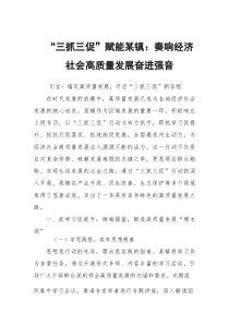 “三抓三促”赋能某镇：奏响经济社会高质量发展奋进强音