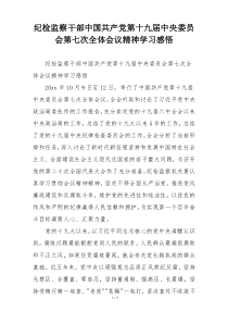 纪检监察干部中国共产党第十九届中央委员会第七次全体会议精神学习感悟
