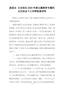 副县长 公安局长2025年度主题教育专题民主生活会个人对照检查材料