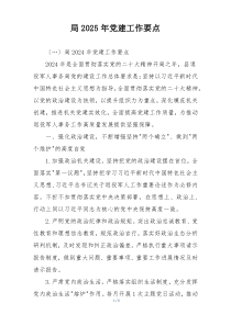 局2025年党建工作要点