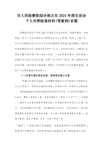市人民检察院综合部主任2026年度生活会个人对照检查材料(带案例)多篇