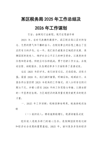 某区税务局2026年工作总结及2026年工作谋划