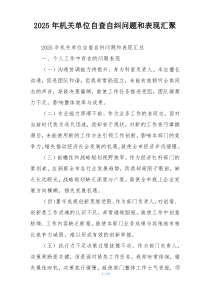 2025年机关单位自查自纠问题和表现汇聚