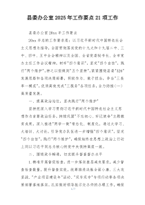 县委办公室2025年工作要点21项工作
