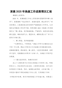 某镇2026年换届工作进展情况汇报