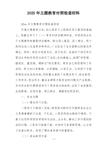 2025年主题教育对照检查材料
