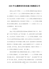 2025年主题教育具体实施方案集团公司