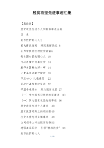 脱贫攻坚先进事迹汇集