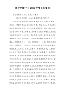 社会创新中心2025年度工作要点