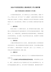 2026年村级发展壮大集体经济工作方案两篇